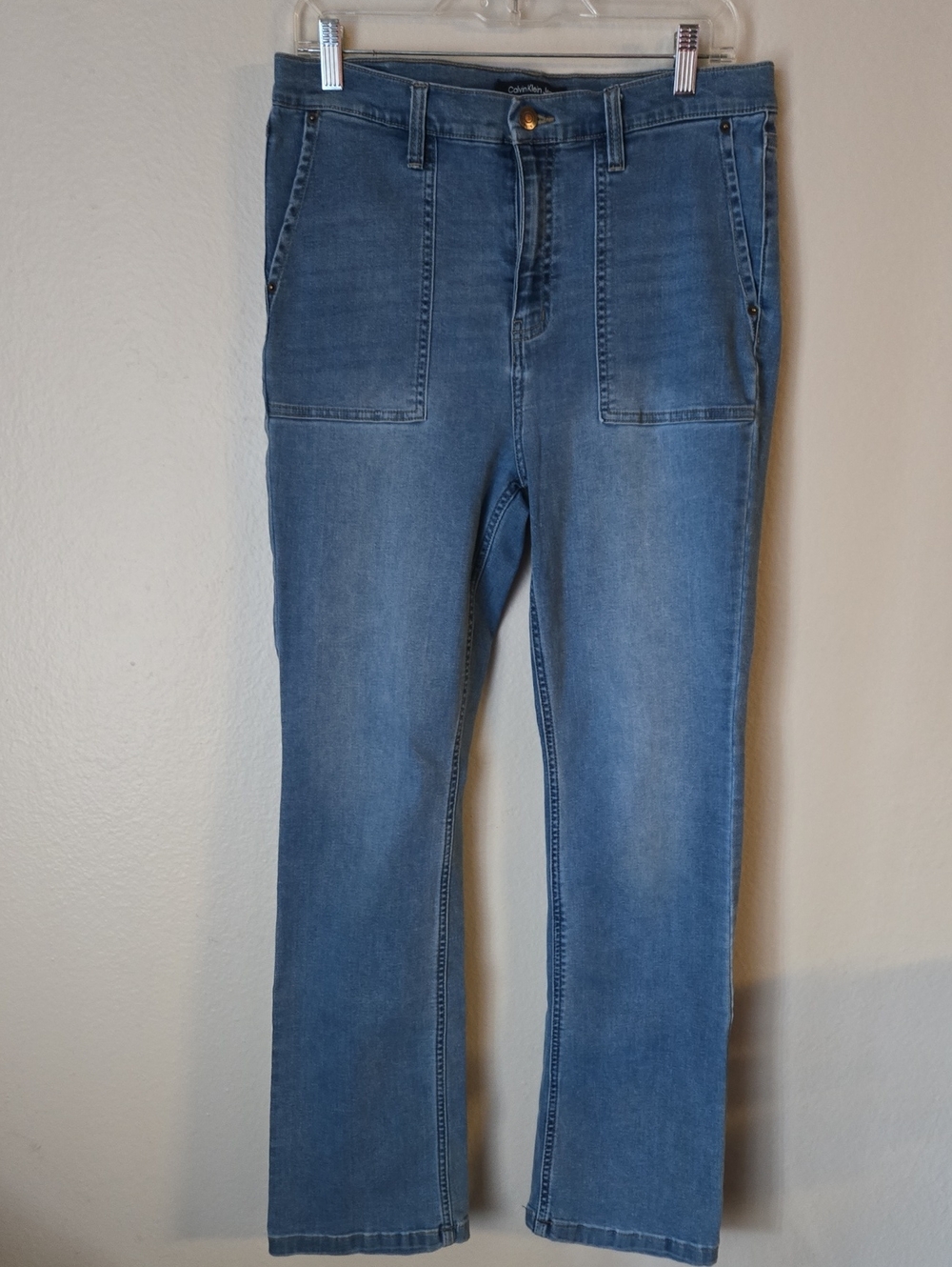 Calvin Klein Jeans Womens 12/31 Straight Leg Utility Pocket Stretch Denim